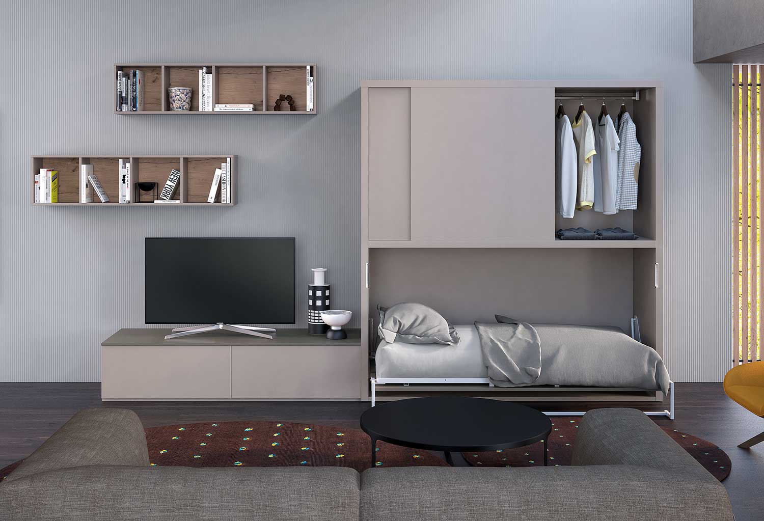 Letto Singolo A Scomparsa Con Armadio