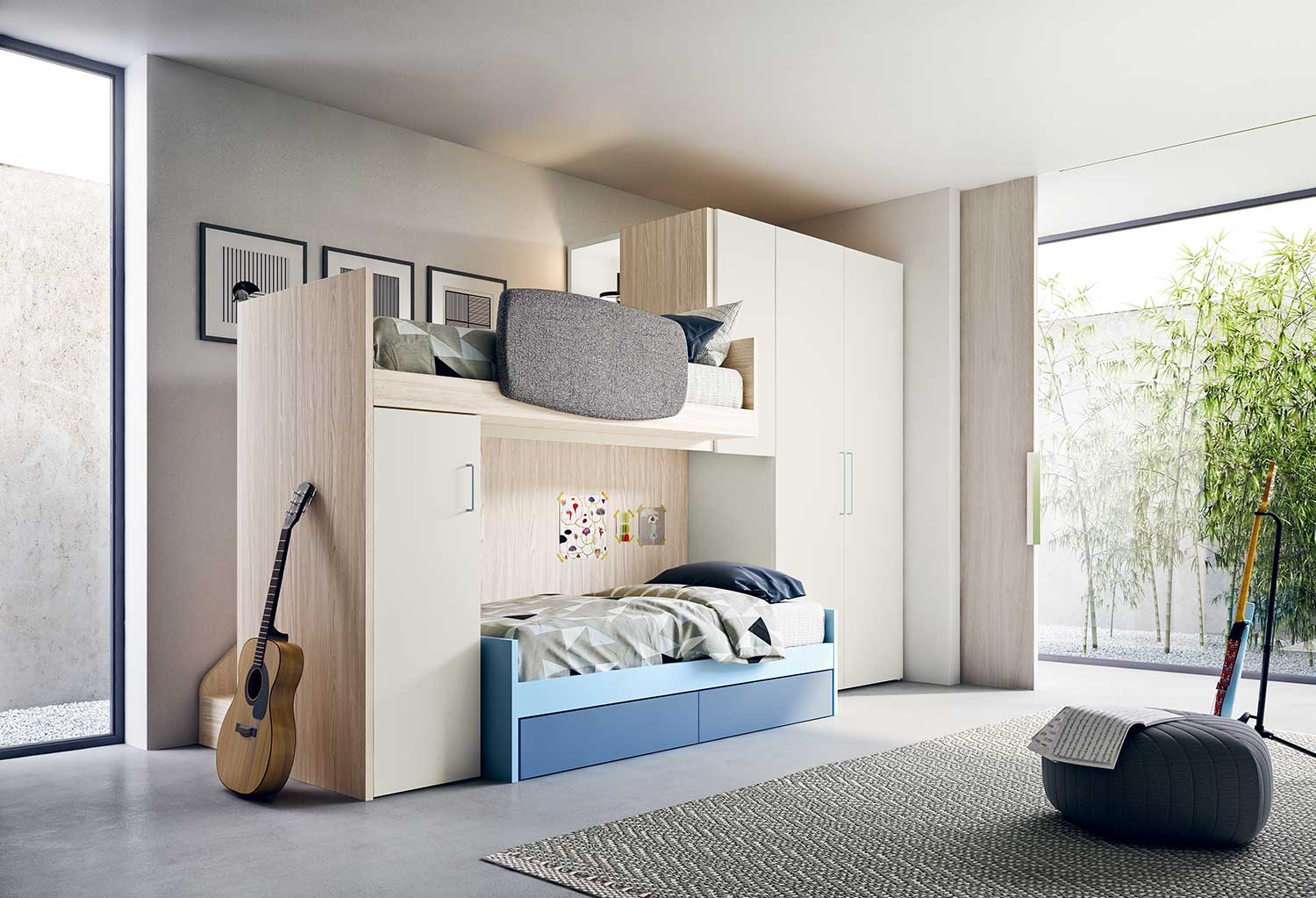 Cameretta a soppalco per bambini start s29 clever.it Camerette bambini a soppalco