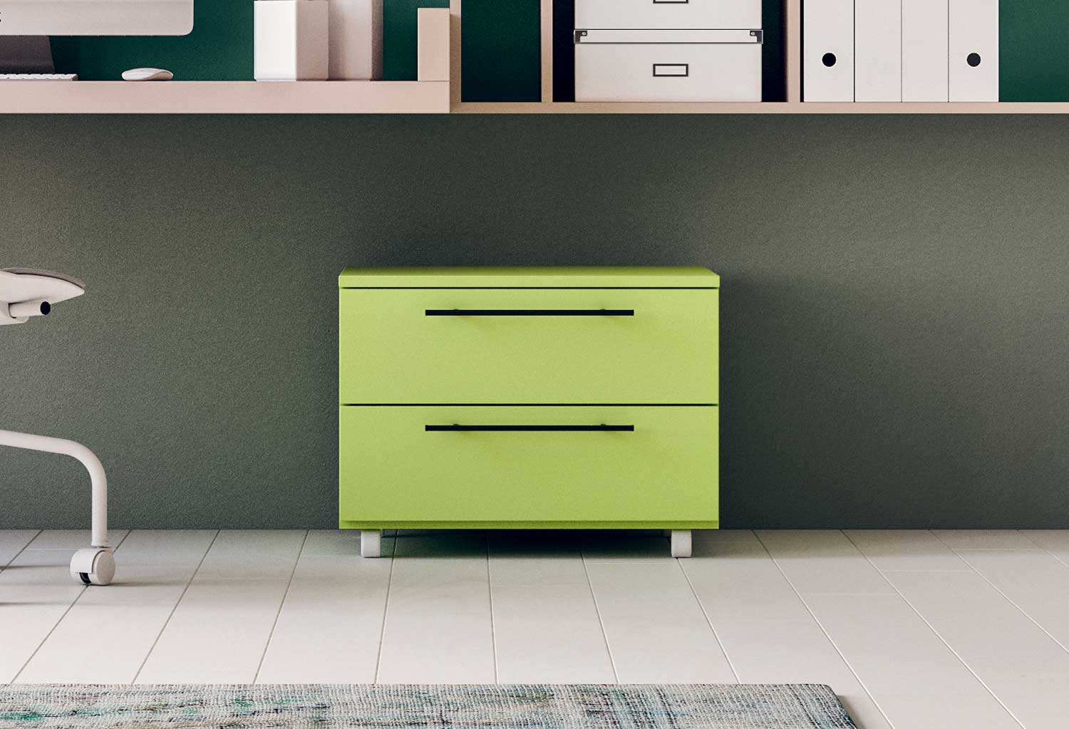 Comodino Moderno 3 Strati Con Ruote – Contenitore Multiuso Per Camera Da Letto E Soggiorno – Colore Verde Matcha