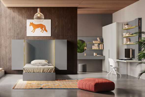 Cameretta studio con letto contenitore Start T11