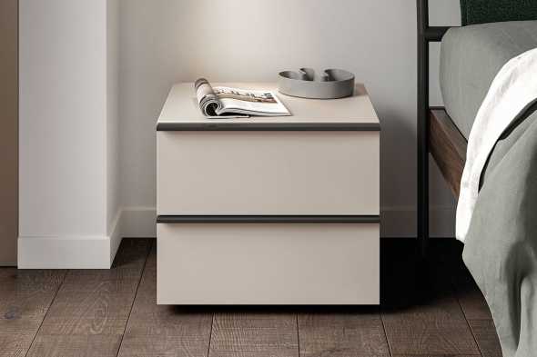 Comodino semplice con due cassetti Side