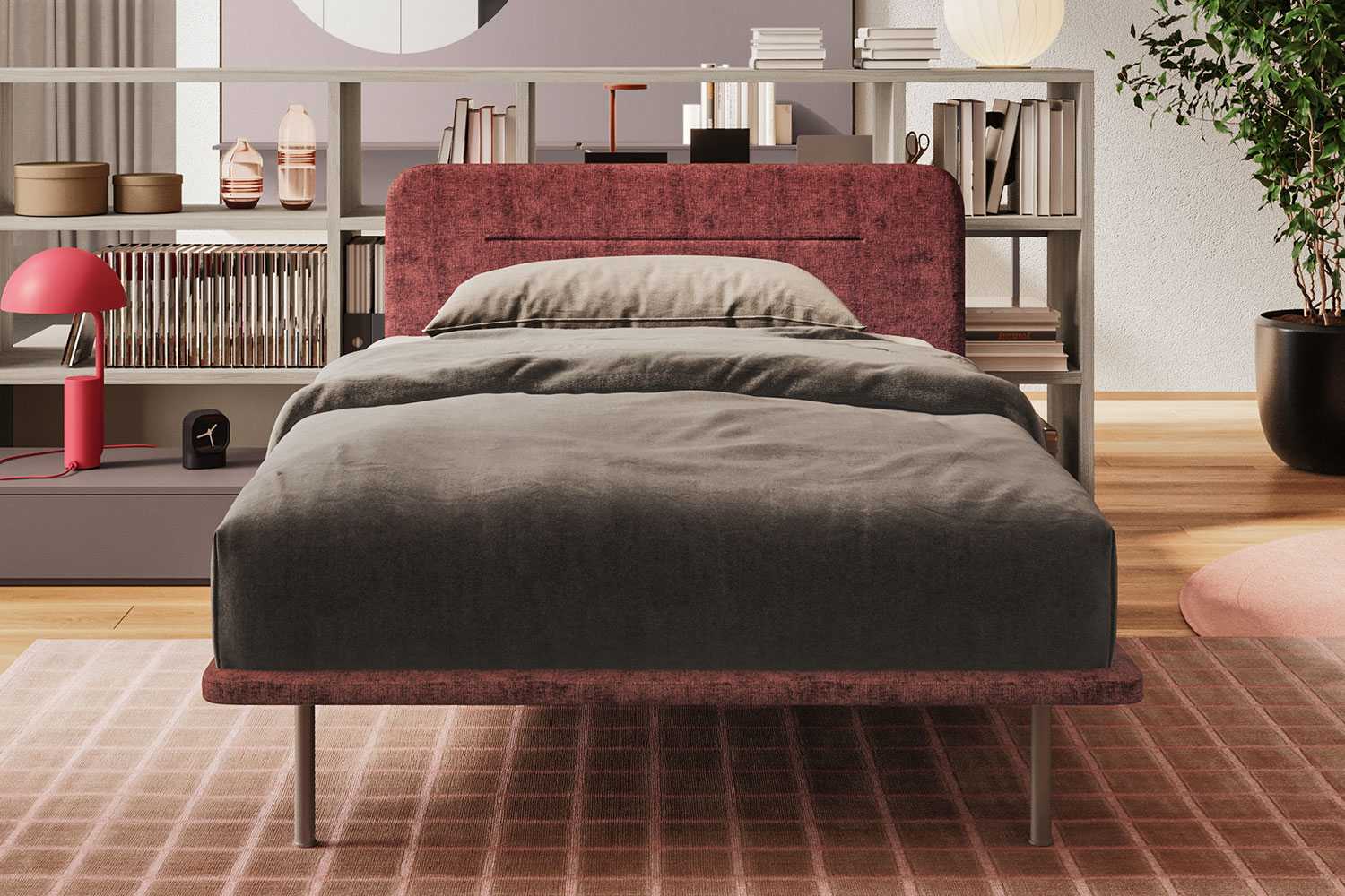 Modern single bed without storage Narvi