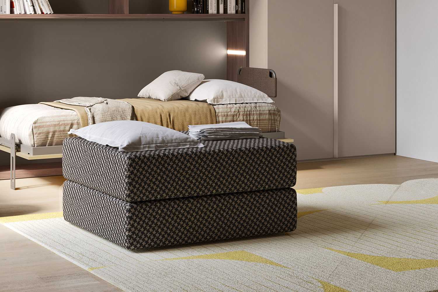 Foldable single bed pouff InMotion