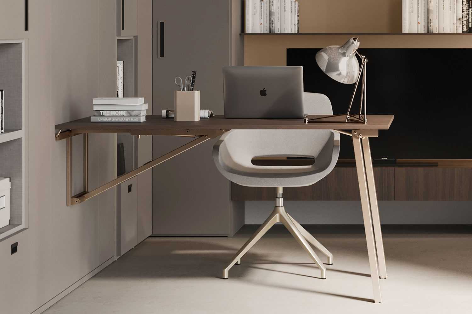 Modern fold down table wall unit Slim
