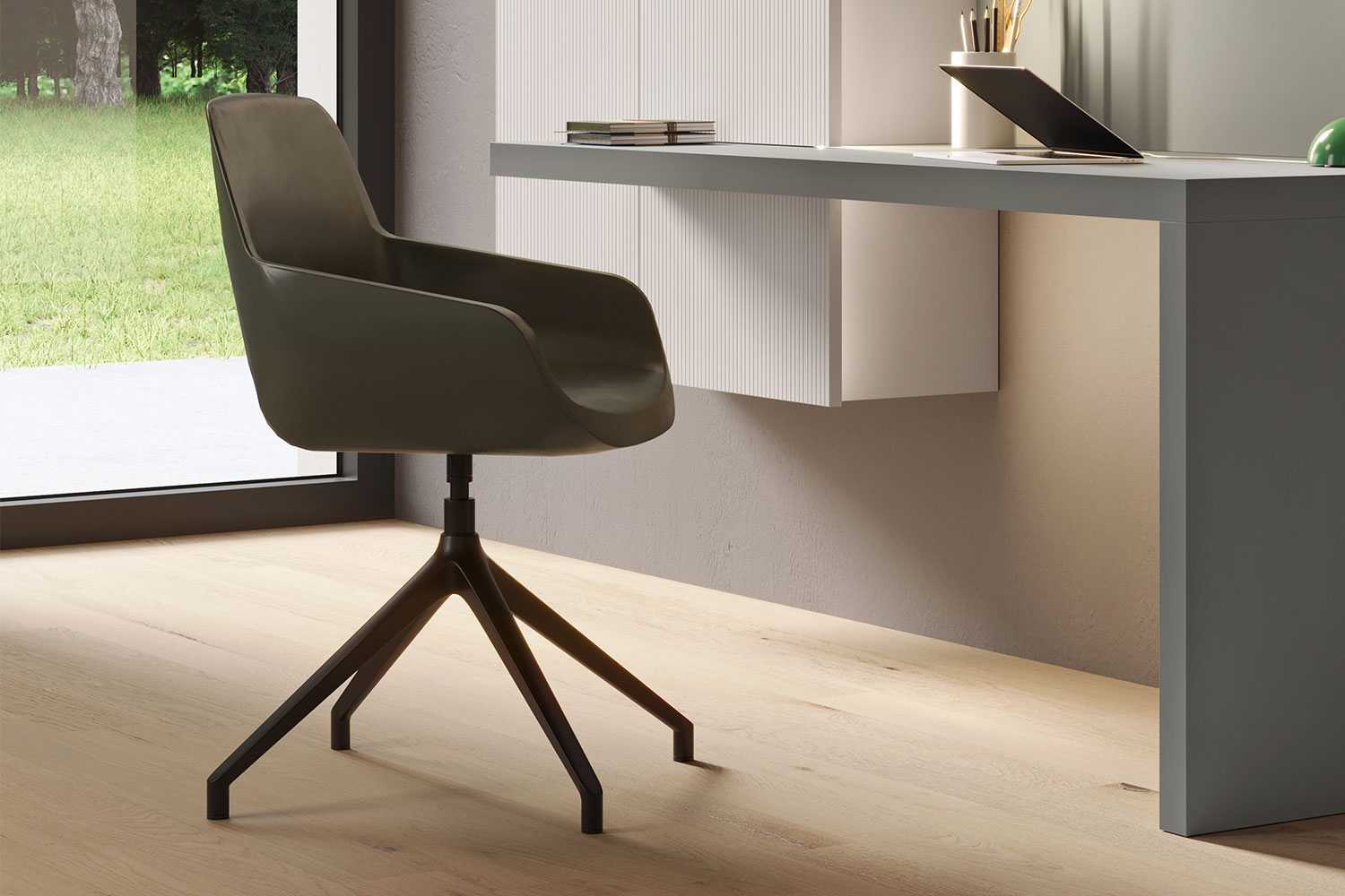 Upholstered office chair without wheels Clea