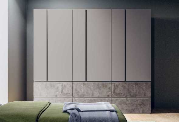 Armadio lineare componibile con maniglia Ghost
