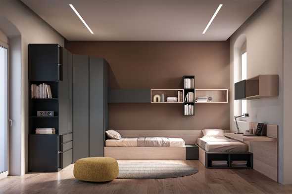 Camera da letto a ponte con cabina armadio Start S19