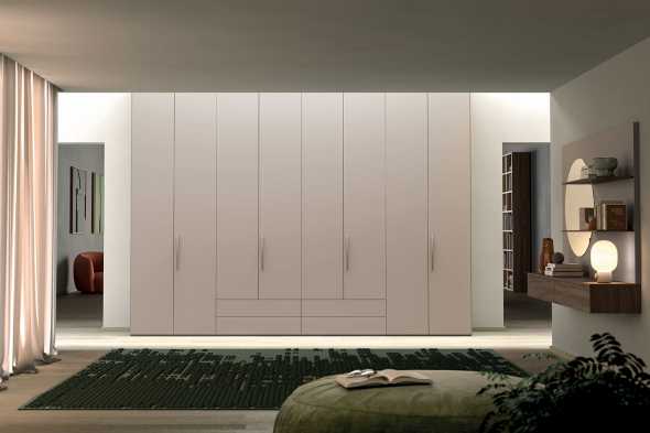 Wardrobe with 8 hinged doors and drawers W23_03