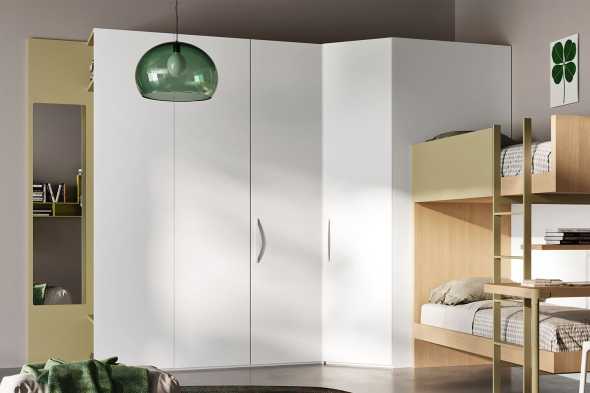 Cabina armadio per cameretta Maxy con terminale libreria. Maniglia Dido C03.