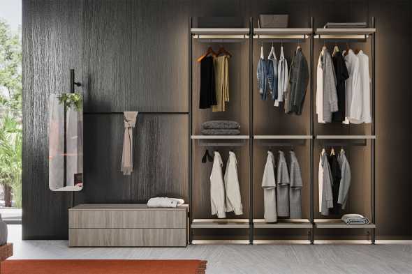 Open plan wardrobe without doors Palko