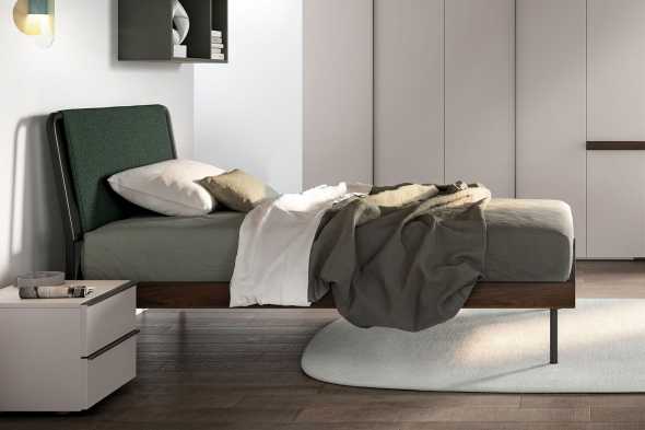 Letto singolo con testiera imbottita​