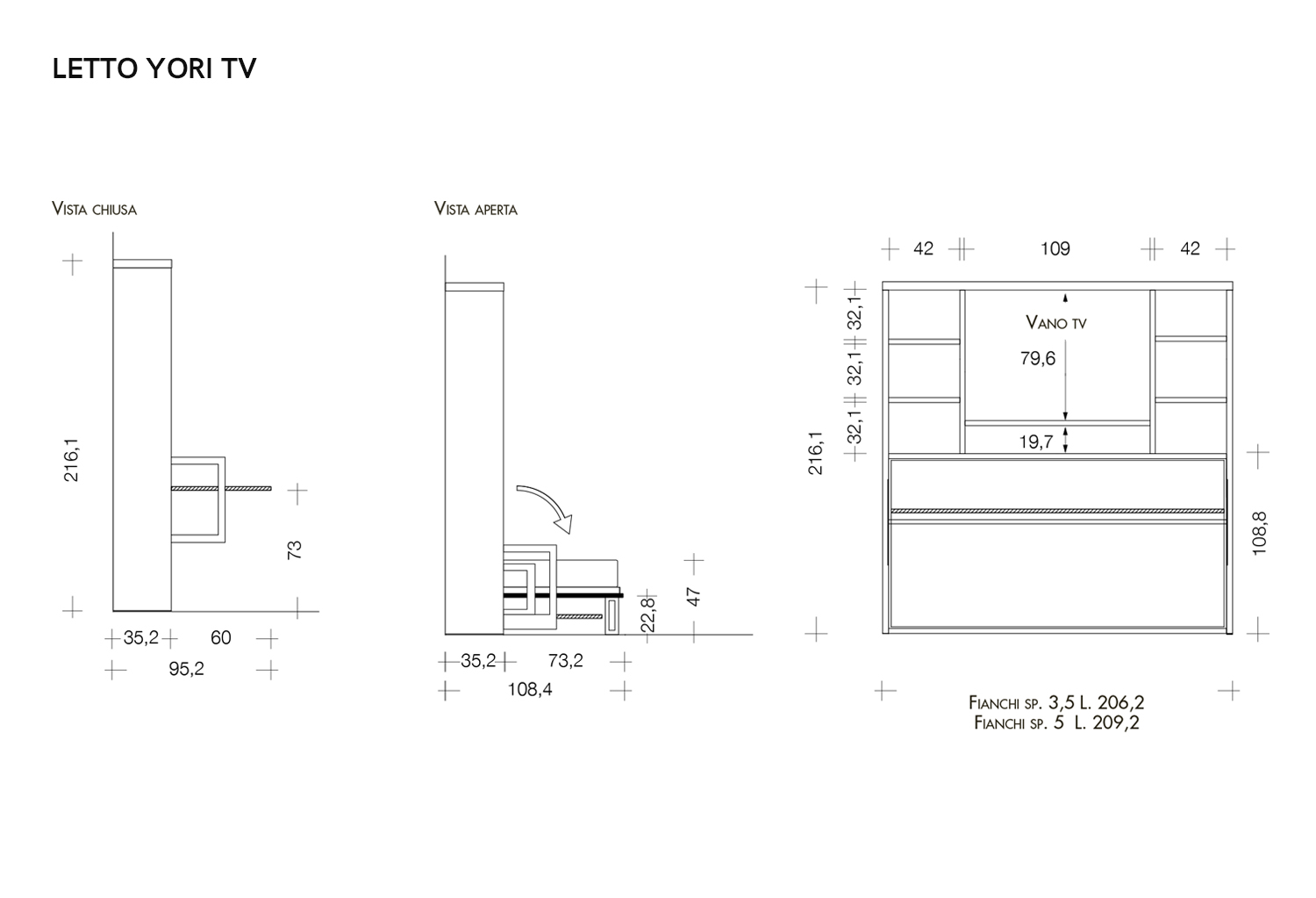 Letto singolo abbattibile con scrittoio Yori + Yori TV - CLEVER.IT Letto singolo abbattibile con scrittoio Yori + Yori TV - CLEVER.IT