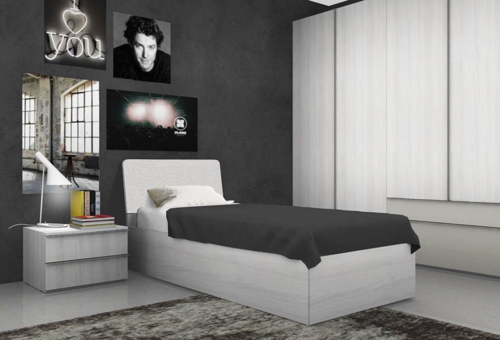 Letto singolo contenitore 90 x 210 cm Elara - CLEVER.IT