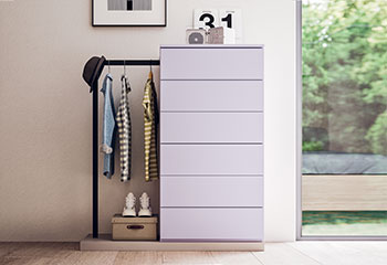 Bedside table and chests of drawers