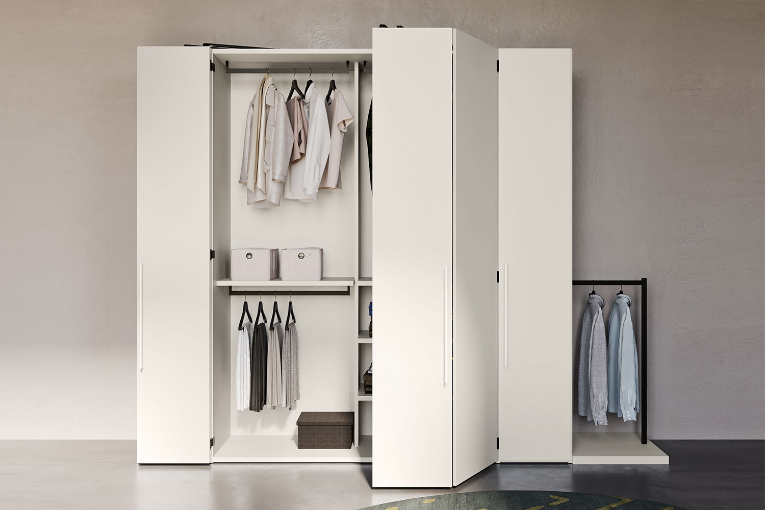 Sliding or hinged doors modular wardrobes