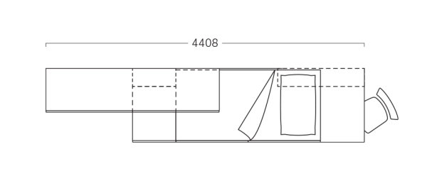 Pianta cameretta larghezza 440 cm