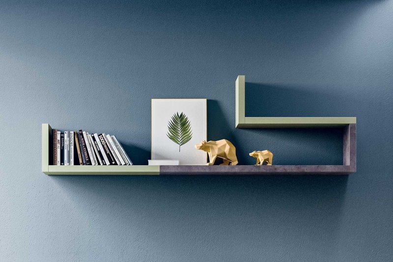 Mensola asimmetrica bicolore con bordi laterali