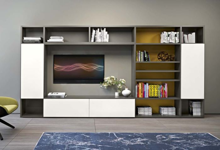 Parete attrezzata-libreria con televisore Wall System #3