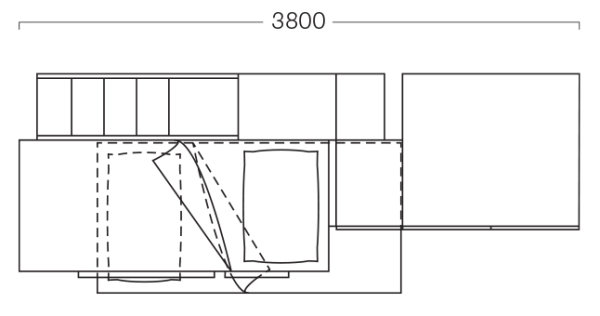 Piantina cameretta larghezza 380 cm