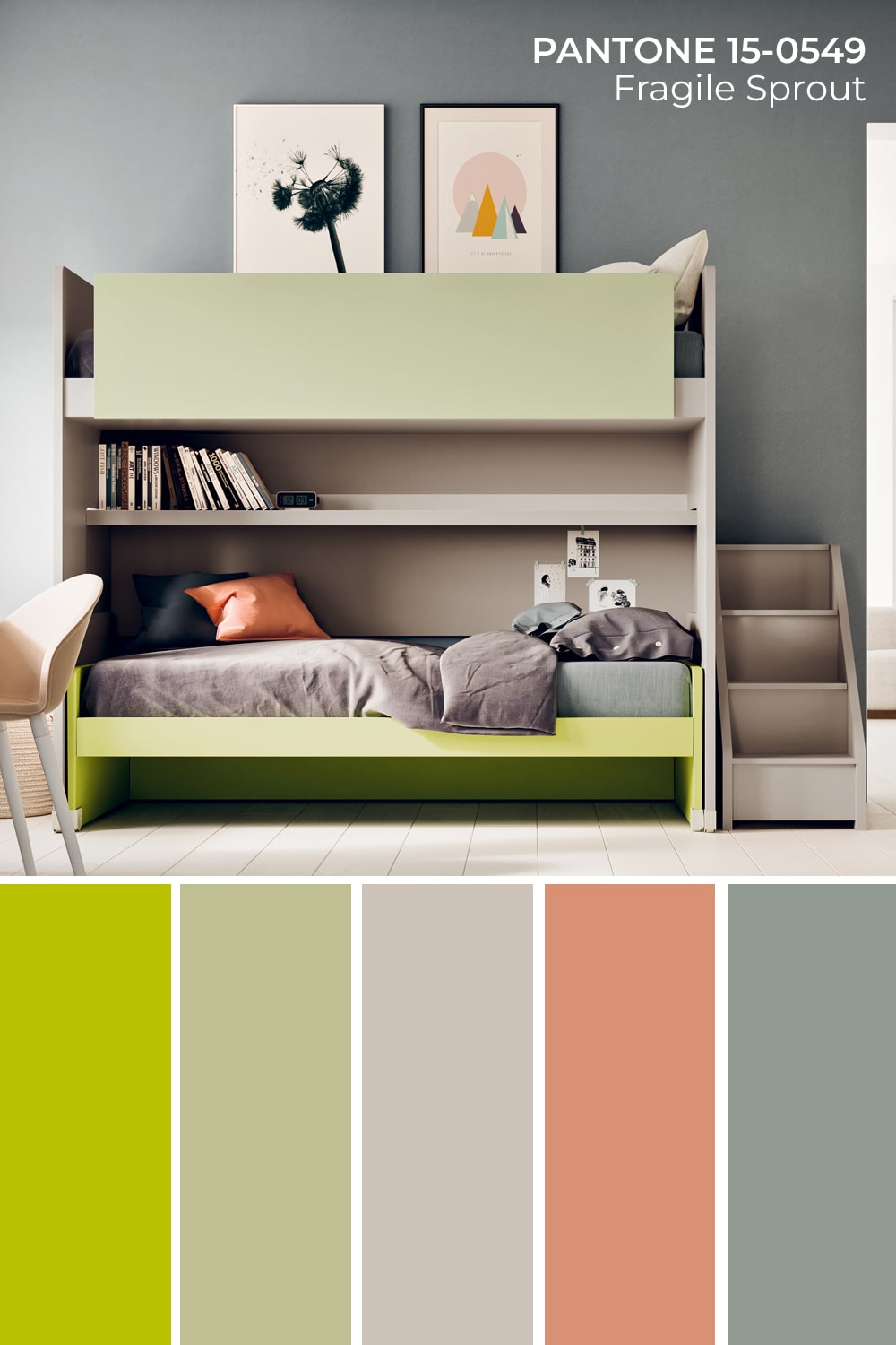 Palette cromatica con Pantone Fragile Sprout