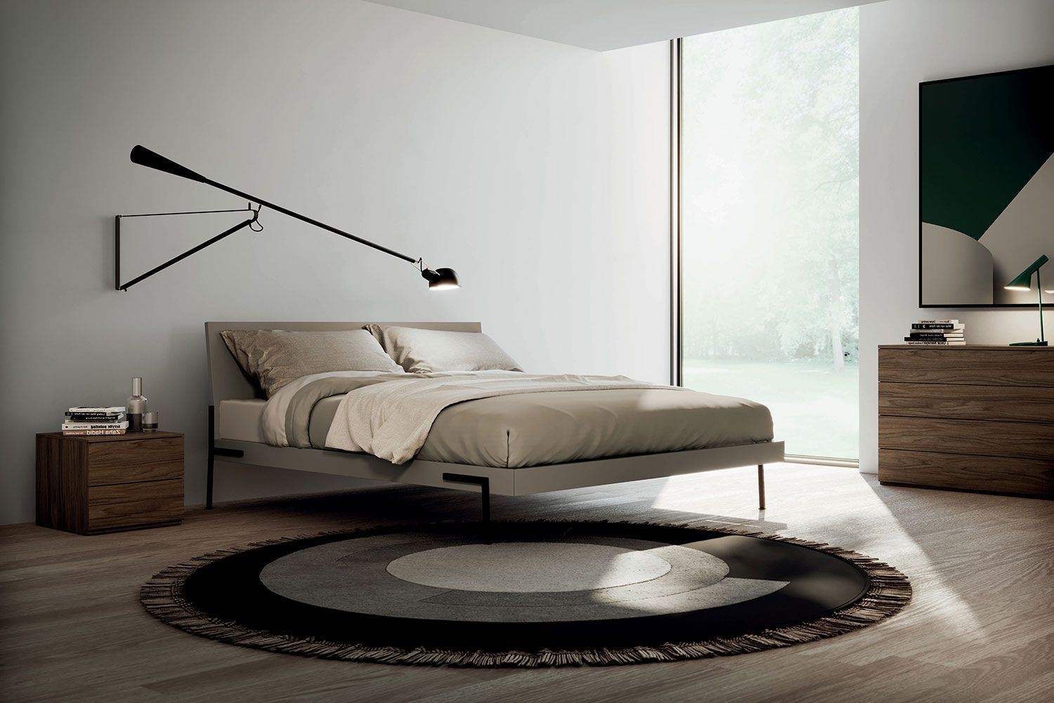 Centro stanza con arredi moderni e complementi etnici / industrial