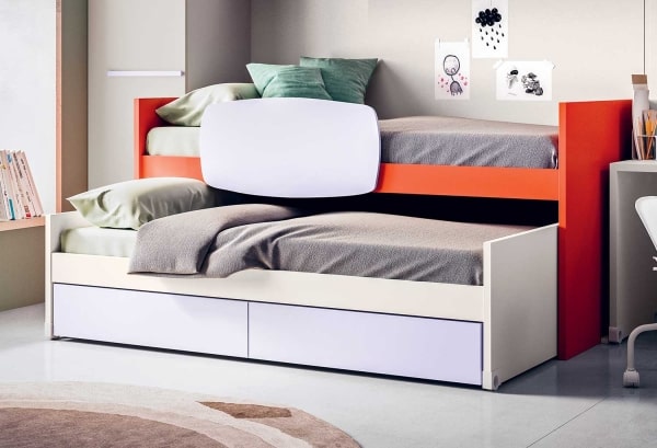 Letto singolo con letto estraibile da cameretta Lobby Basso