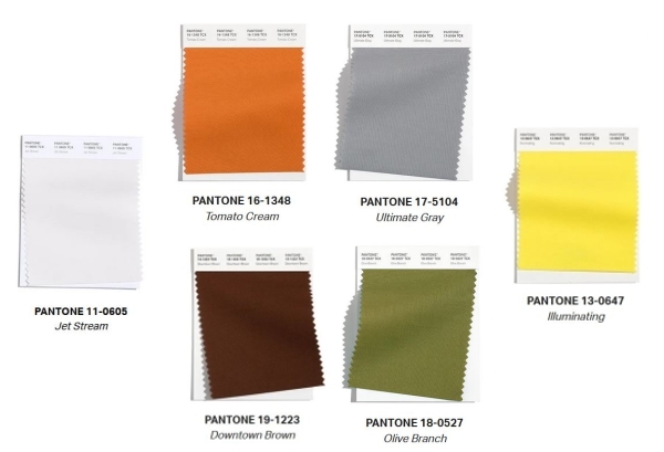 Palette di colori pantone per il living o il soggiorno