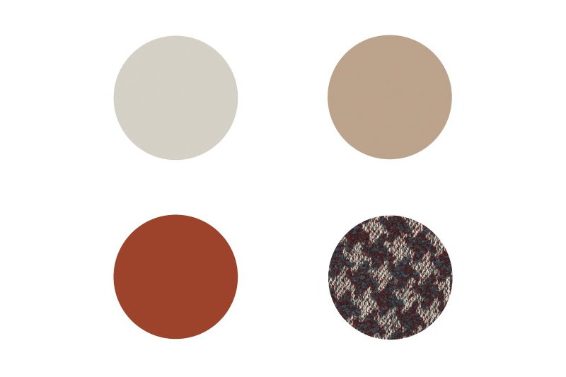 Palette tortora, rosso mattone e grigio di Clever