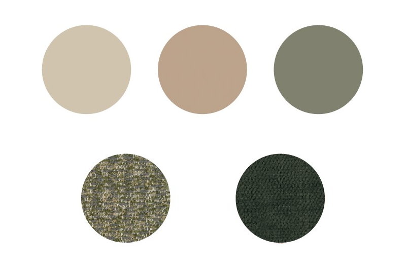 Palette verde oliva, beige e color caramello di Clever