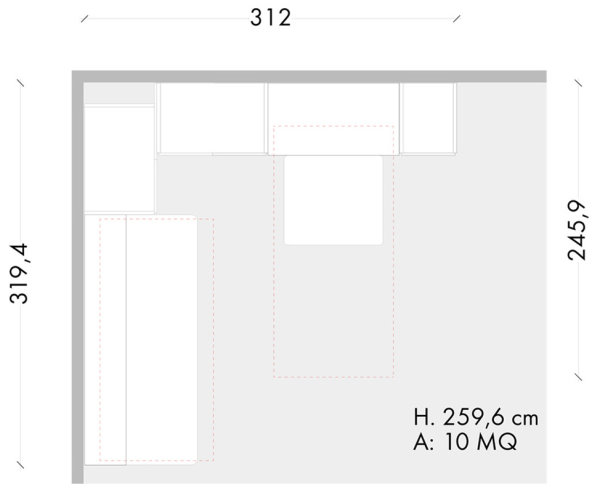 312 x 319 cm young bedroom furniture set