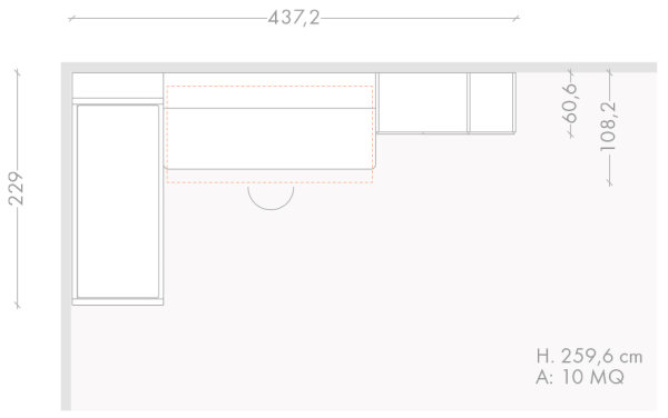 437 x 229 cm bedroom furniture plan