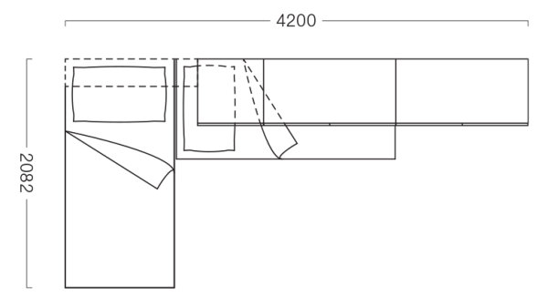 Pianta cameretta 420 x 209 cm