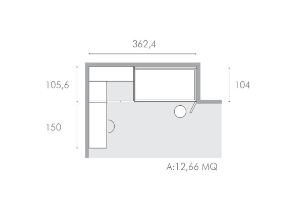 Plan of a small girl's bedroom with walk-in wardrobe