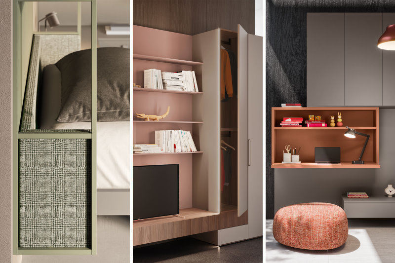 Collage con i colori di tendenza in arredamento